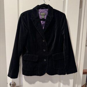 Eddie Bauer- Women's- Velvet Blazer- Black- Size 12